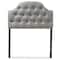 Baxton Studio Morris Grey Upholstered Button-Tufted Twin Size Headboard 125-6979 - alternate 1